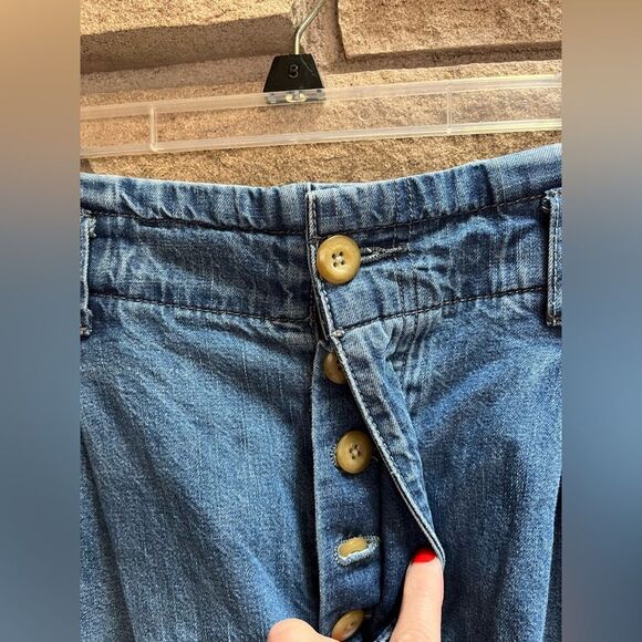 Free People We The Free Sawyer Wide Leg Barrel Jean Spruce Blue small - Picture 6 of 11